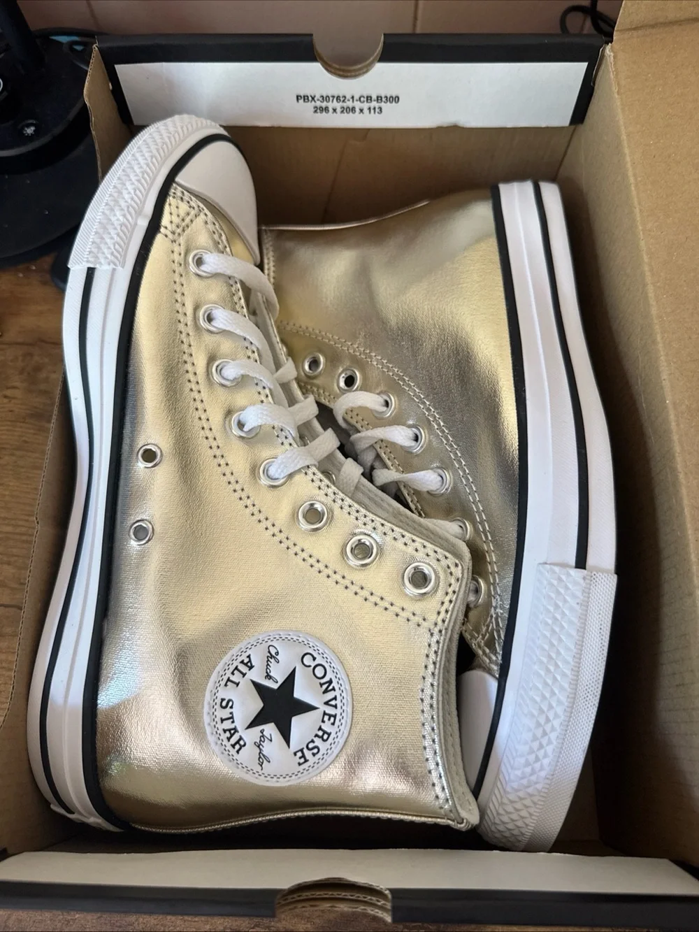 Converse CT AS HI Men’s 7.5. NIB. Metallic Light Gold/White